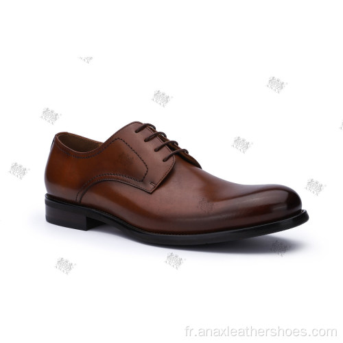 Chaussures de bureau habillées en cuir à lacets pour hommes